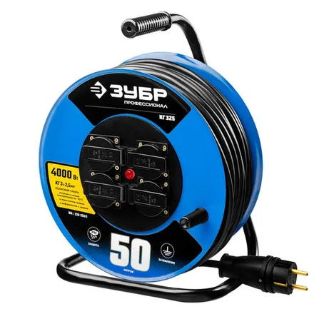 Катушка 4000ВТ 50М 4 розетки